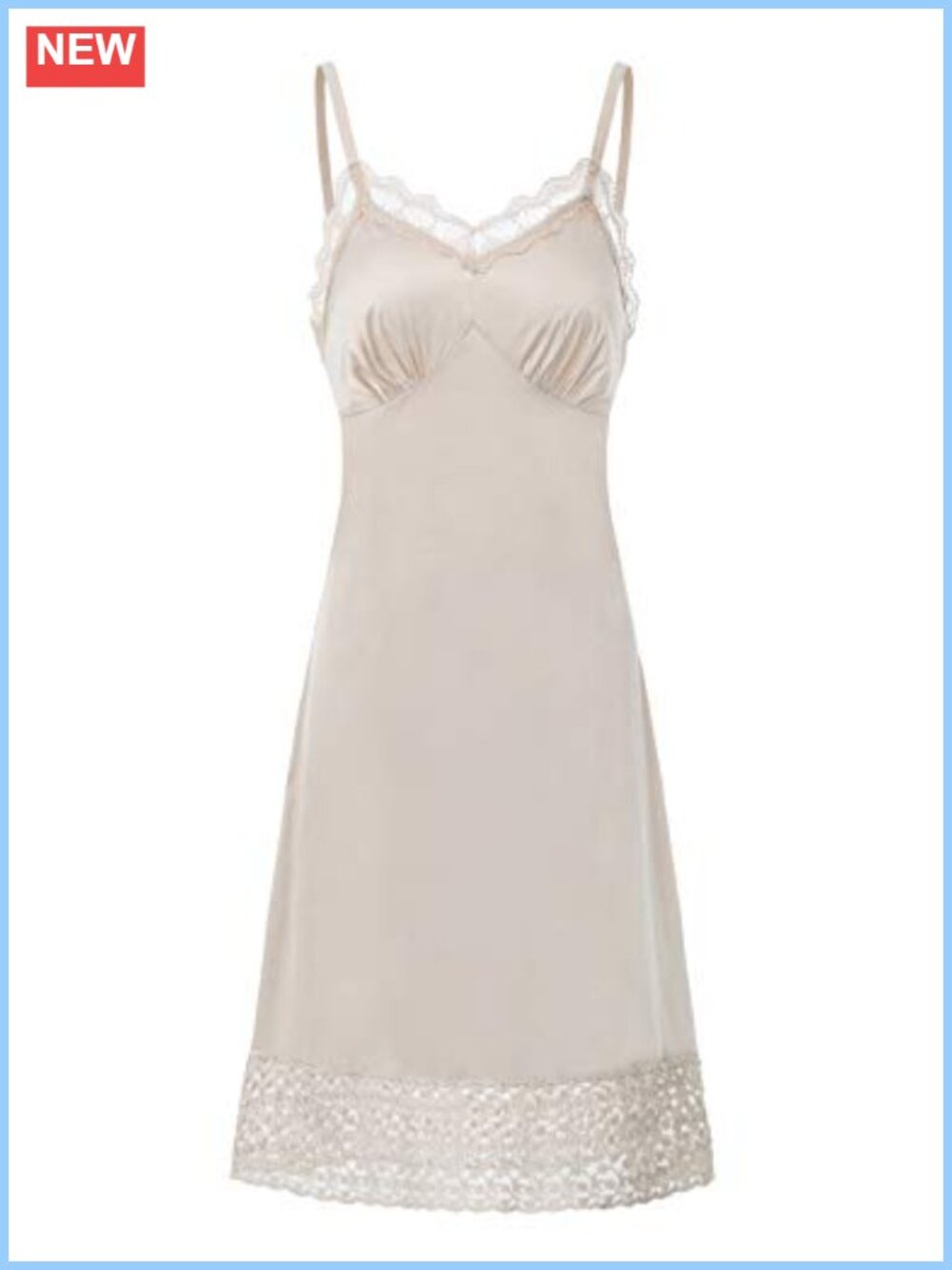 Lace Full Slip Dress Adjustable Spaghetti Strap Cami Under Dress